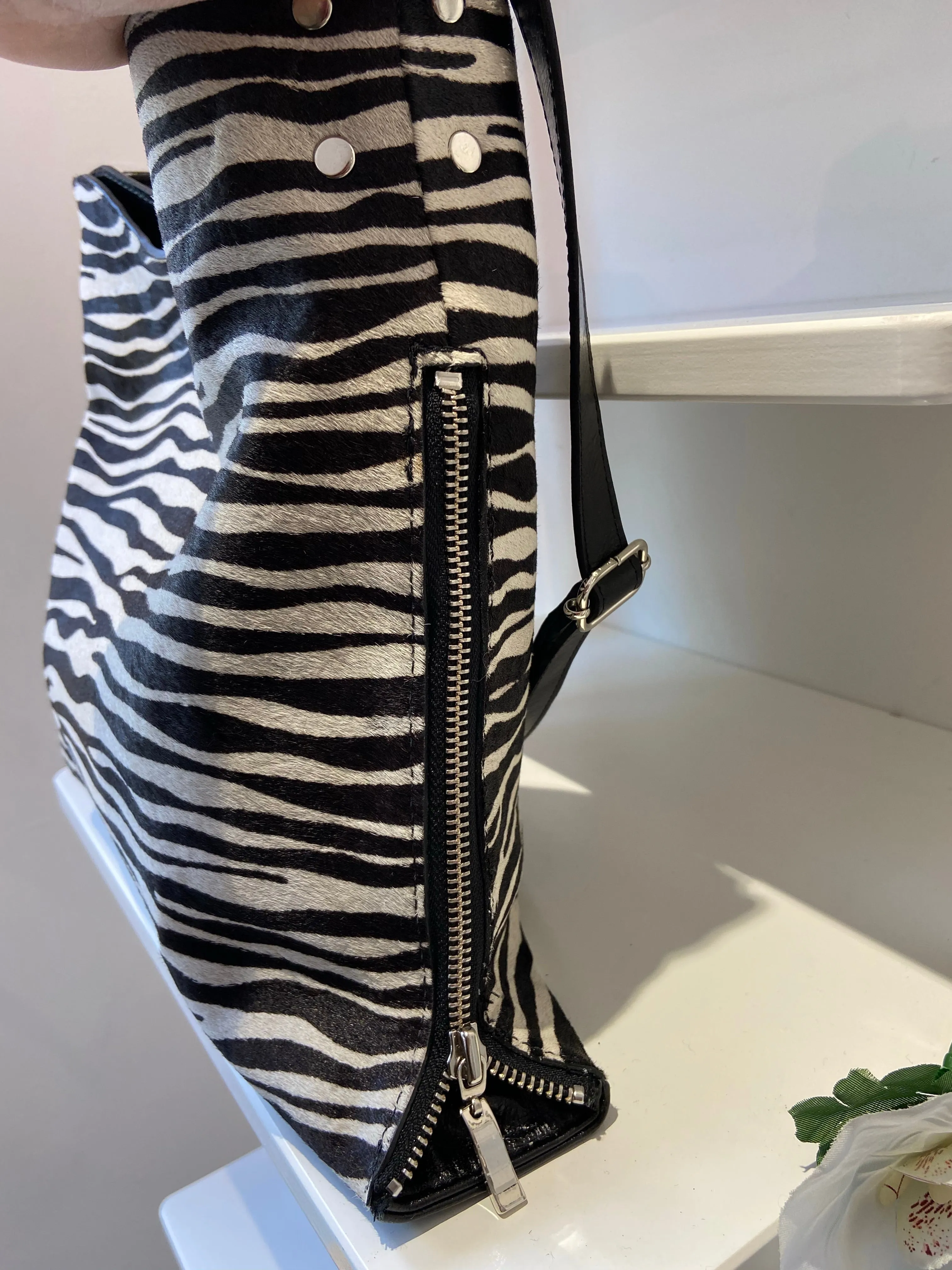 Riche - Zebra Black Handbag