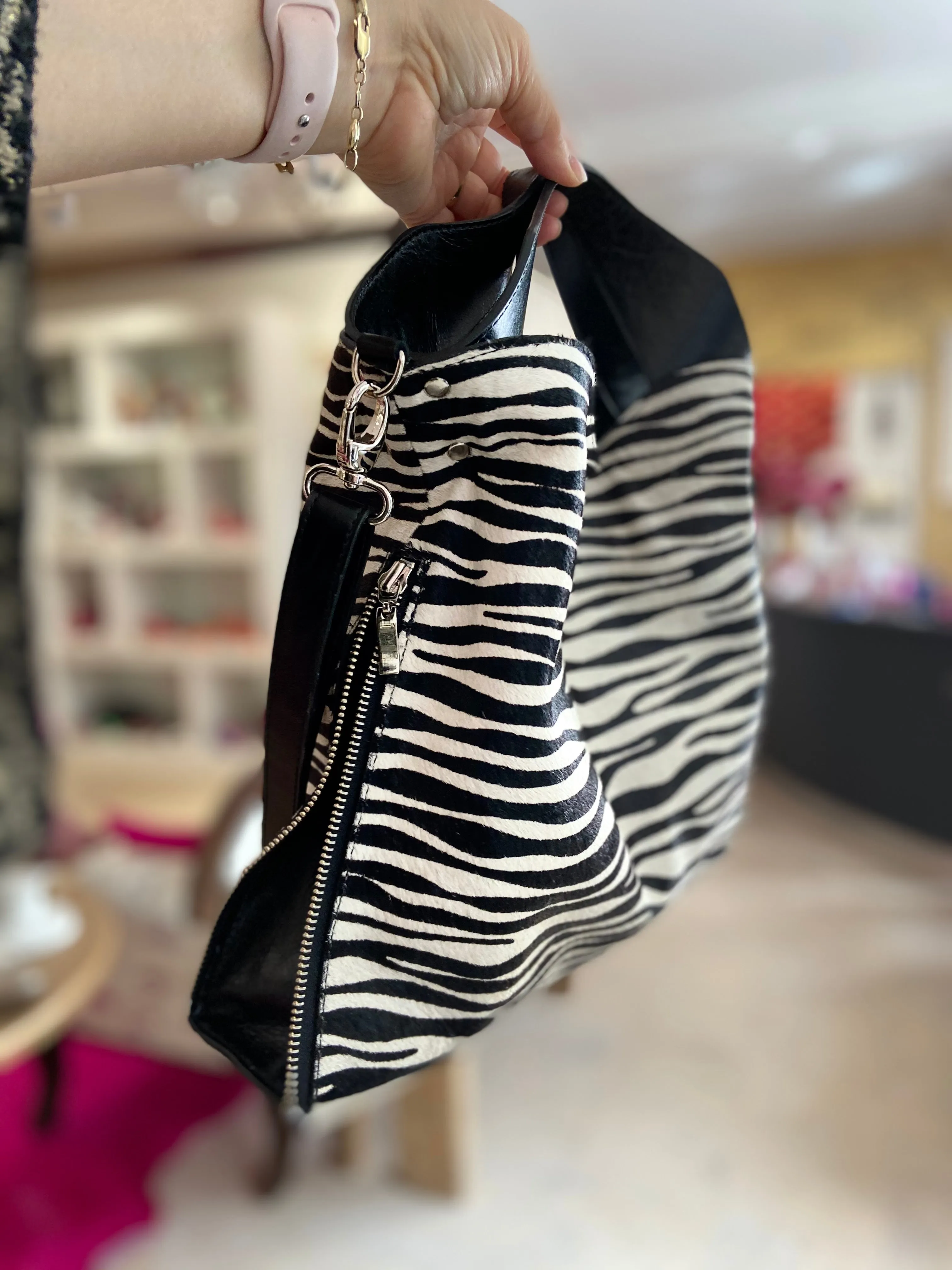 Riche - Zebra Black Handbag