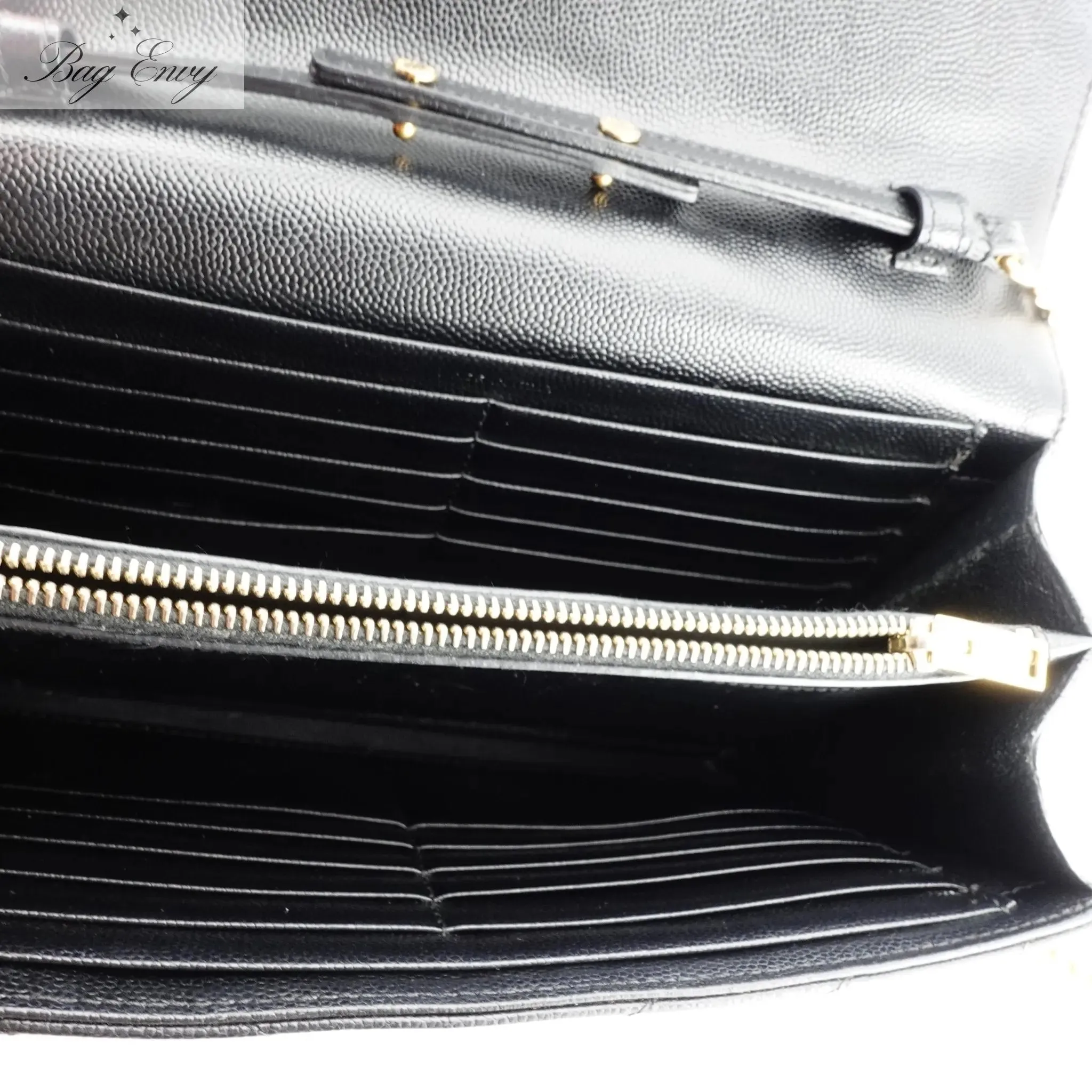 SAINT LAURENT Grain de Poudre Chevron YSL Chain Bag