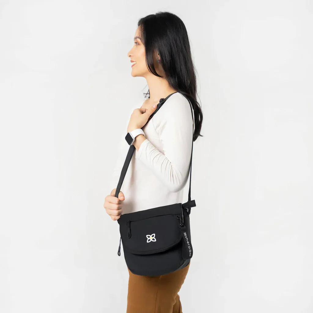 Sherpani Milli Crossbody Messenger Bag in Raven Black