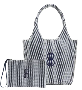 Sutton City Tote - Navy Diamond Monogram - Medium