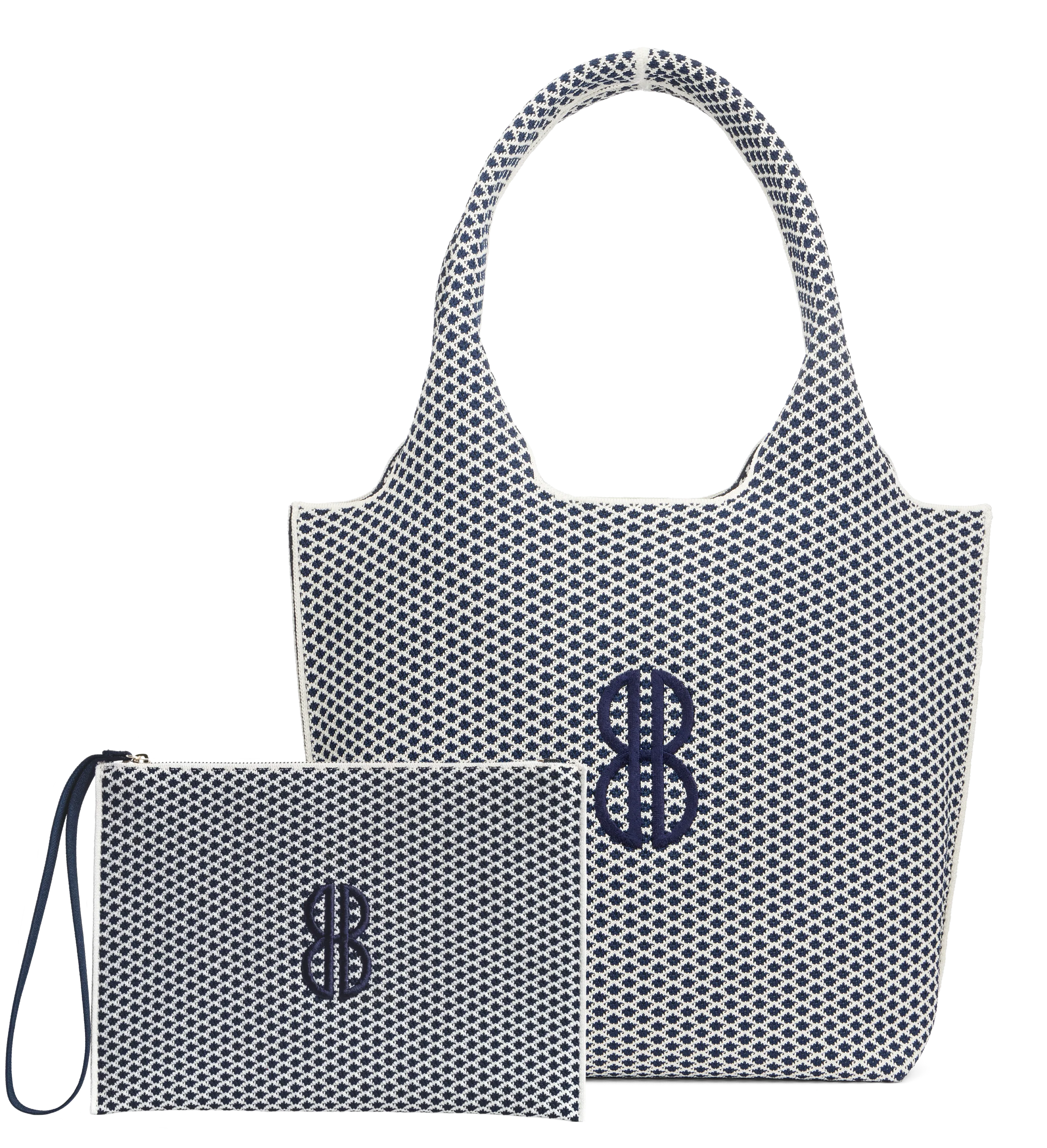 Sutton City Tote - Navy Diamond Monogram - Medium