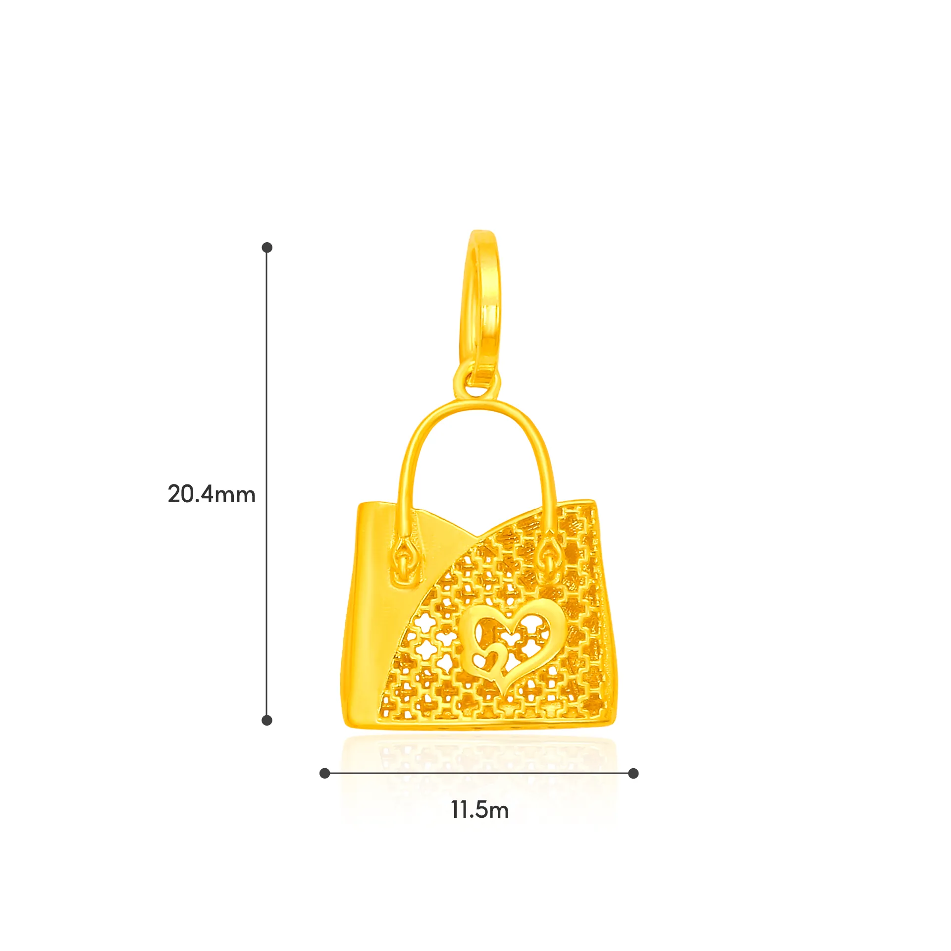 TAKA Jewellery 916 Gold Handbag Pendant