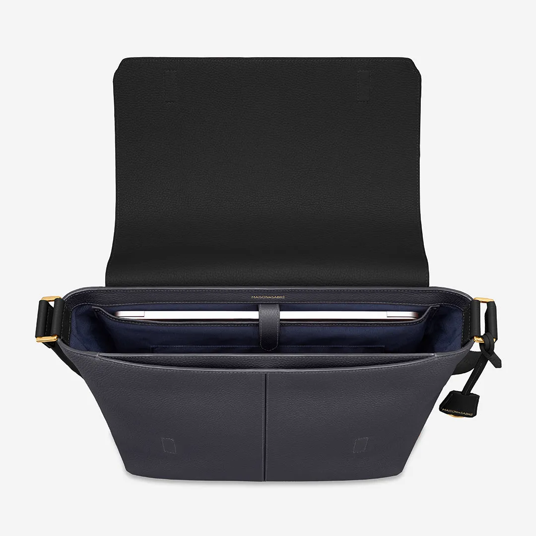 The Flaire Messenger Bag - Graphite Caviar