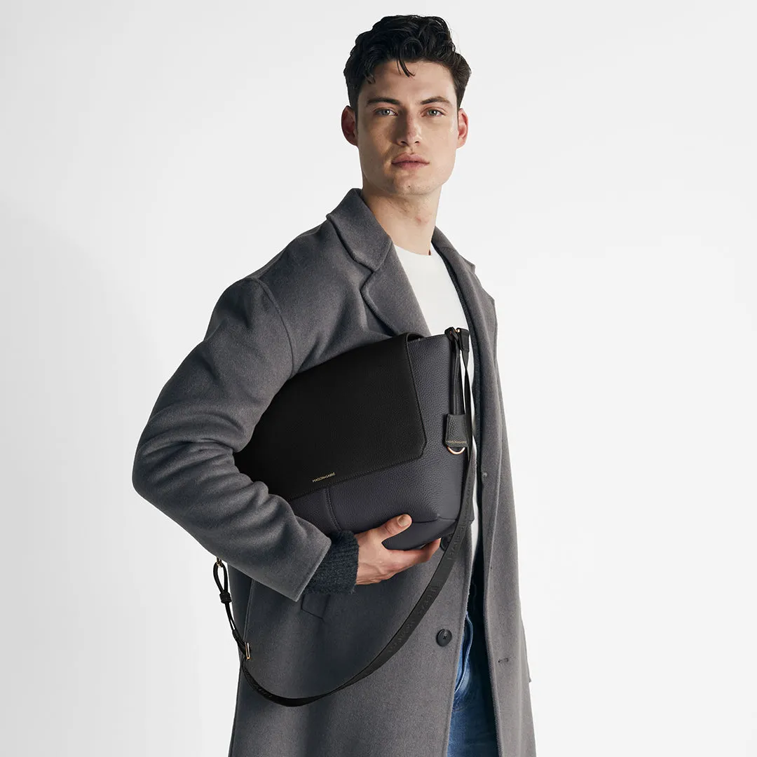 The Flaire Messenger Bag - Graphite Caviar