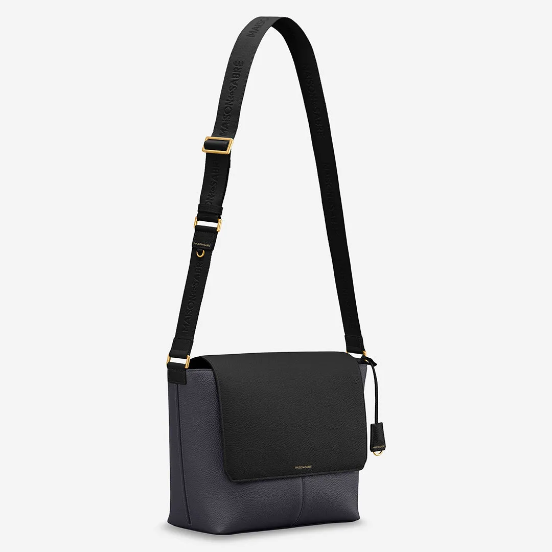 The Flaire Messenger Bag - Graphite Caviar