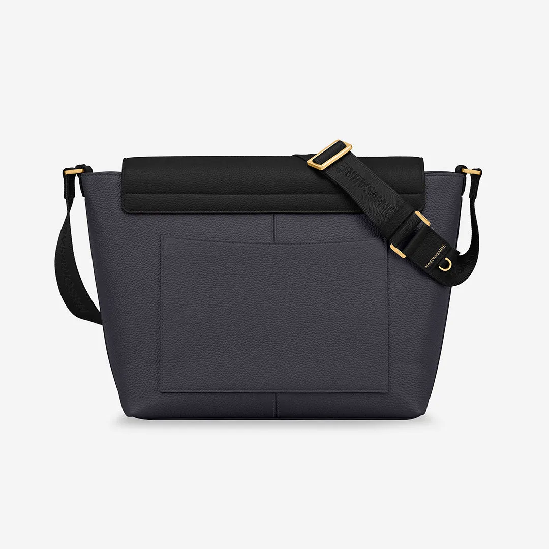 The Flaire Messenger Bag - Graphite Caviar