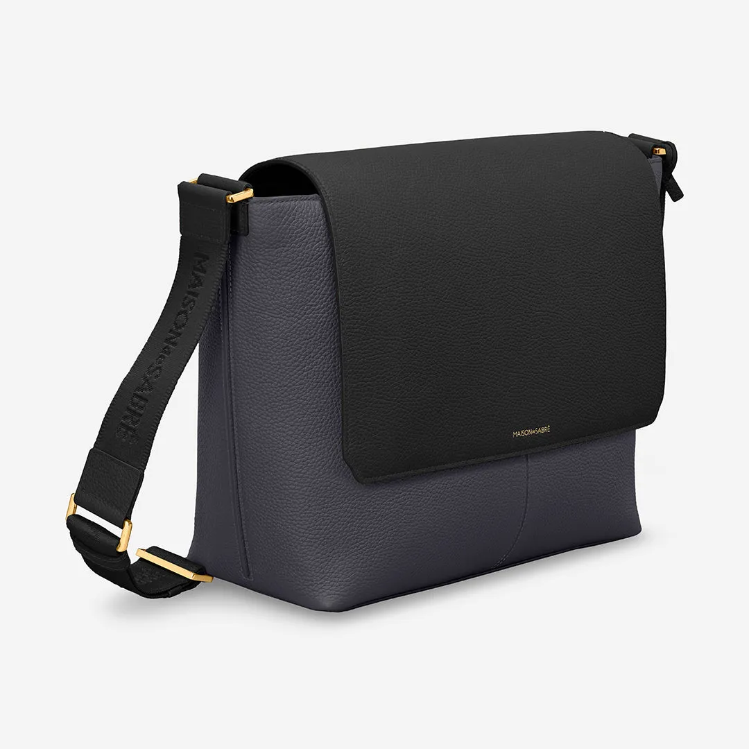 The Flaire Messenger Bag - Graphite Caviar