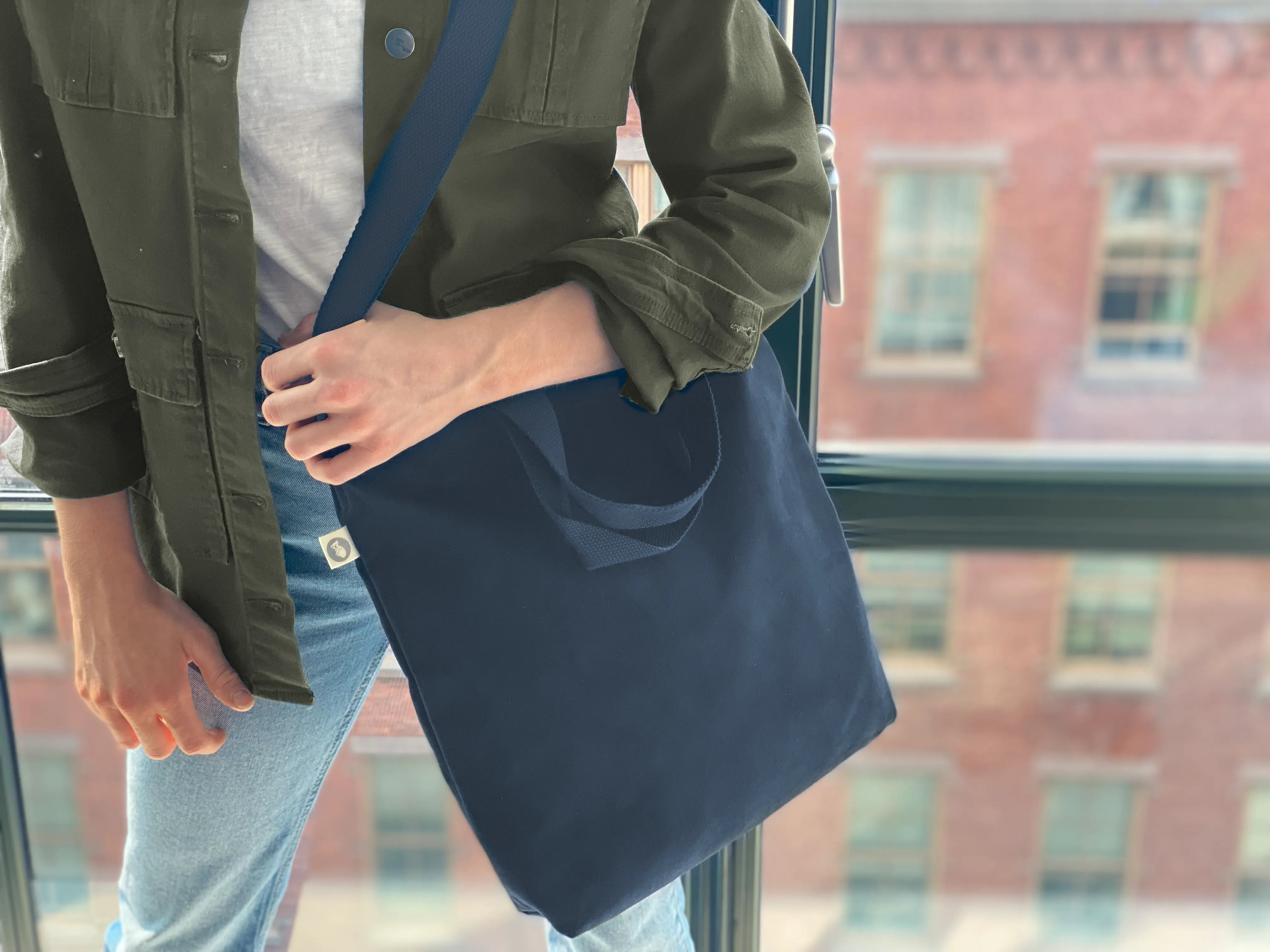 Town Crossbody Bag: Navy Vegan Suede