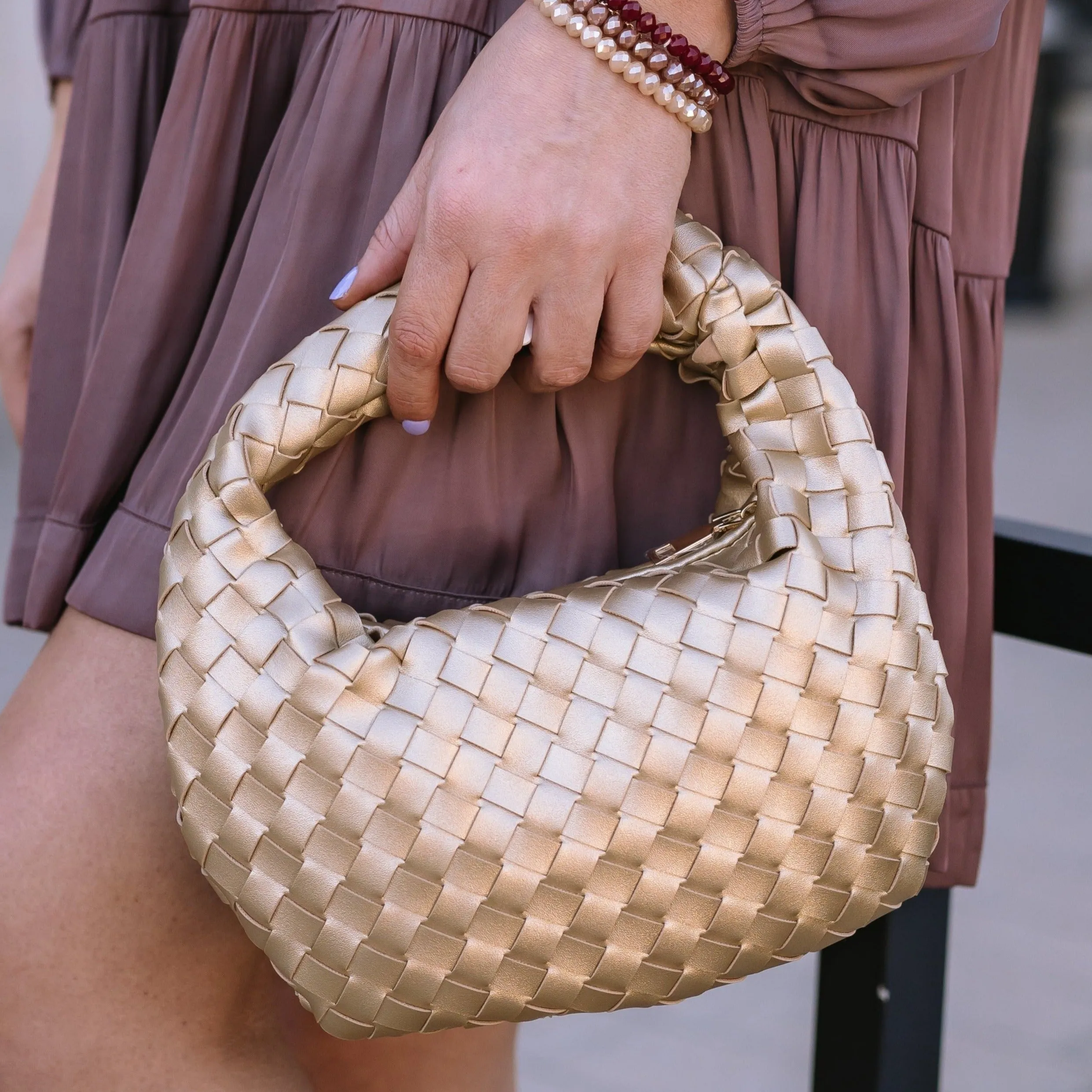 Tracy Woven Knot Strap Clutch