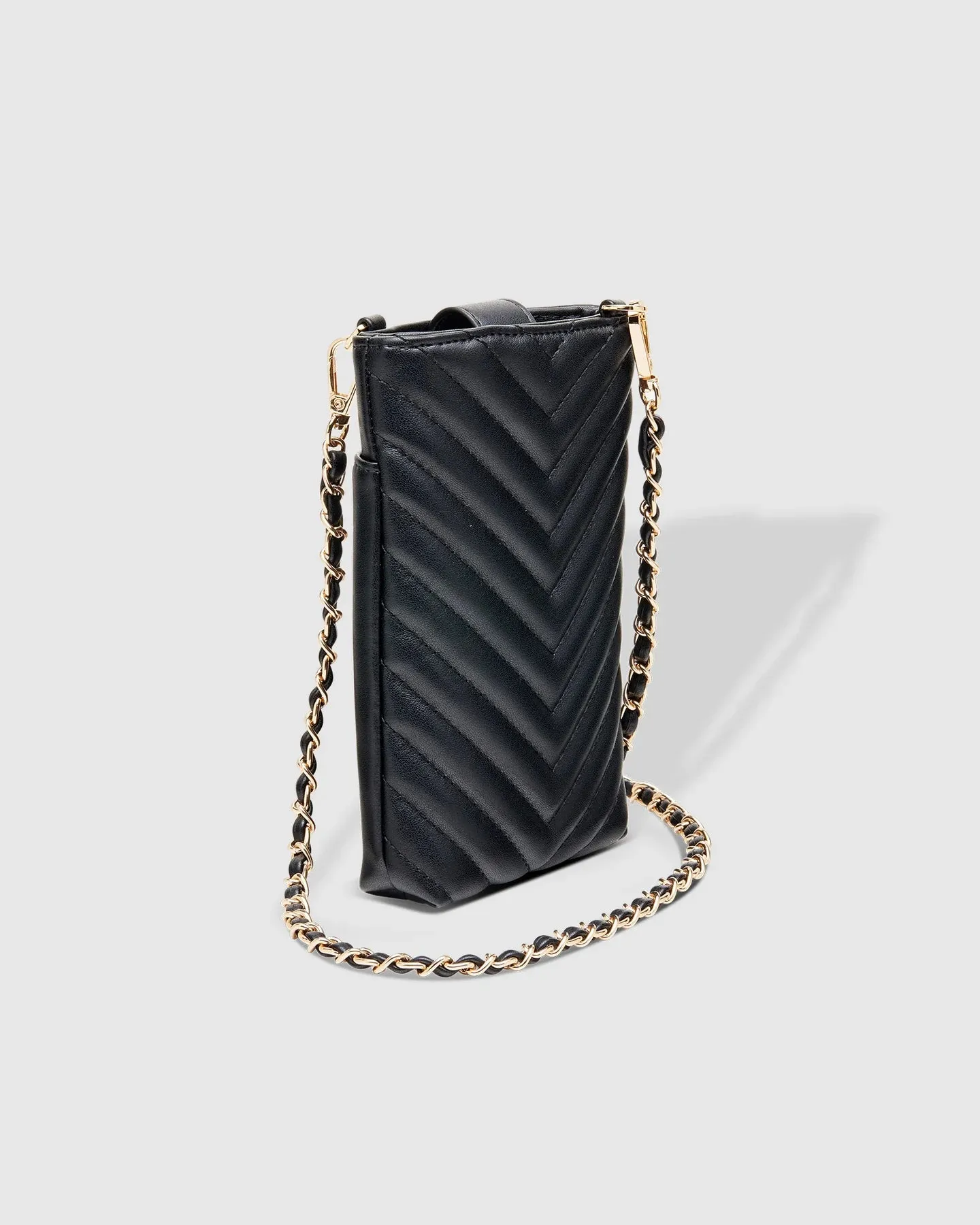 Vera Quilted Phone Crossbody Bag | Black