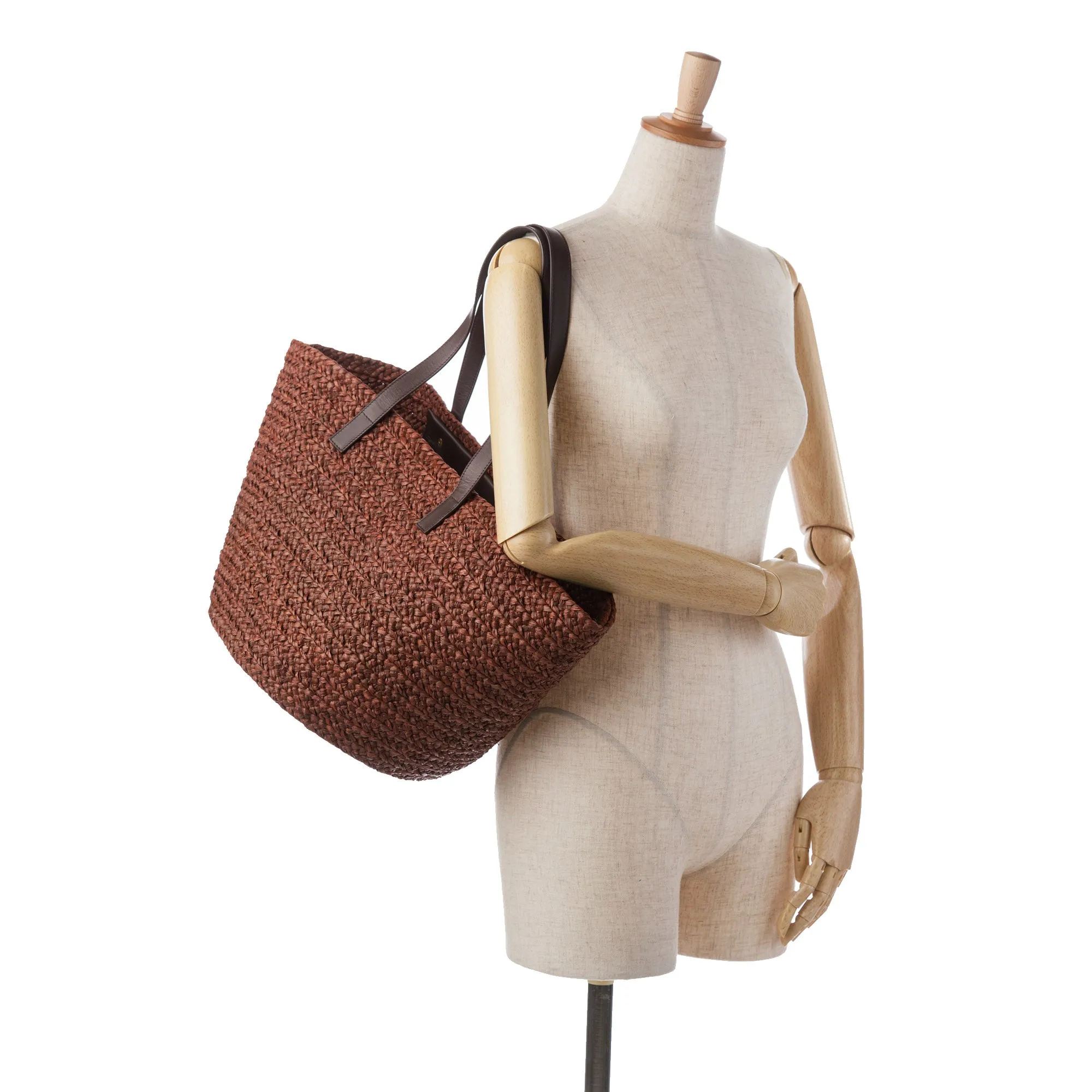 Yves Saint Laurent Tote Bag Brown Raffia